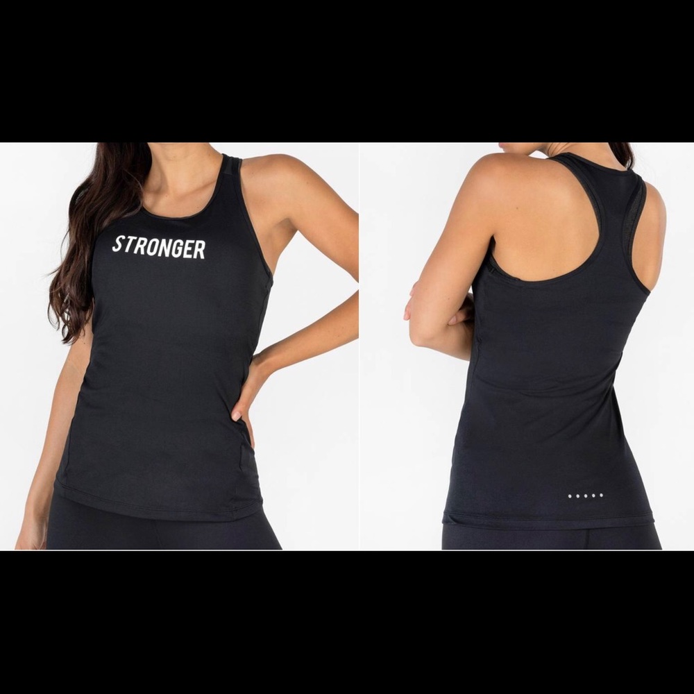 Stronger Black Tank Top Size M